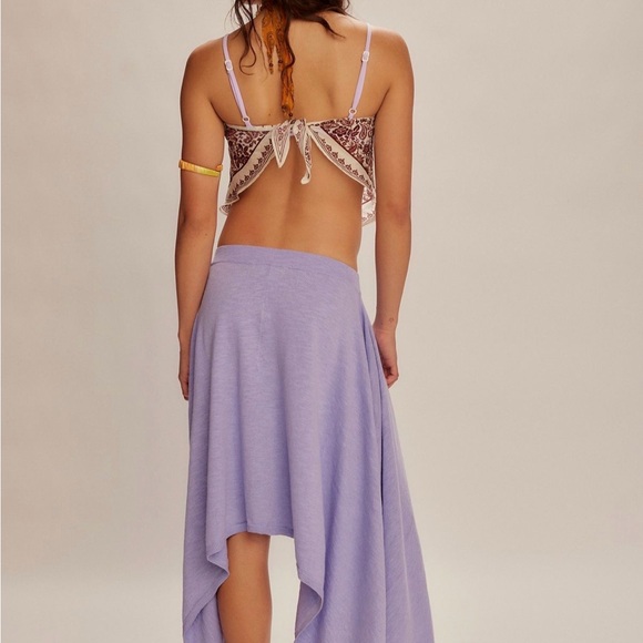 NWT Free People Indigo Sweater Skirt in Heavenly Lavender Asymmetrical XS - Picture 2 of 3